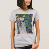 Van Gogh's Irises en Fancy Llama T-shirt (Voorkant)