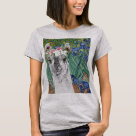 Van Gogh's Irises en Fancy Llama T-shirt