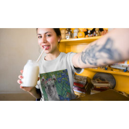Van Gogh's Irises en Fancy Llama T-shirt