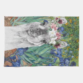 Van Gogh's Irises en Fancy Llama Theedoek