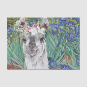 Van Gogh's Irises en Fancy Llama Tissuepapier