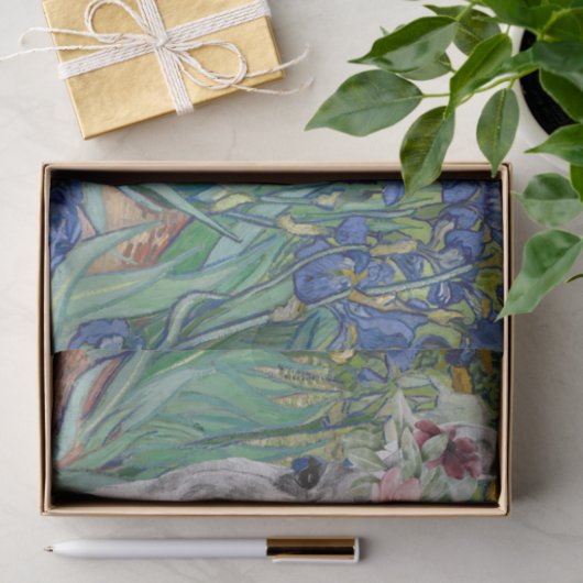 Van Gogh's Irises en Fancy Llama Tissuepapier (Geschenk)