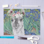 Van Gogh's Irises en Fancy Llama Tissuepapier (Craft)