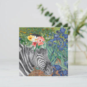 Van Gogh's Irises en Fancy Zebra Flat Kaart