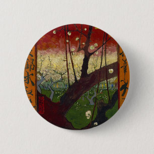 Van Gogh's Japonaiserie na Hiroshige Ronde Button 5,7 Cm