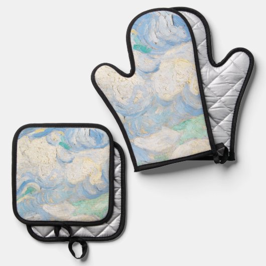 Van Gogh's luchtachtergrond Ovenwant & Pannenlap Set (Voorkant / Achterkant)
