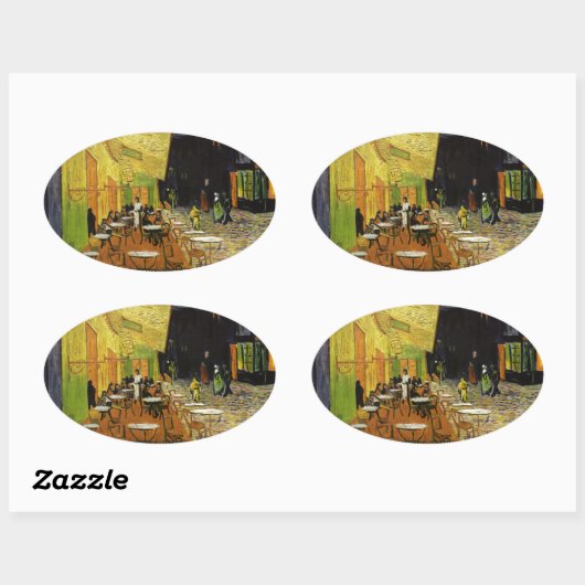 Van Gogh's Night Cafe Ovale Sticker (Vel)
