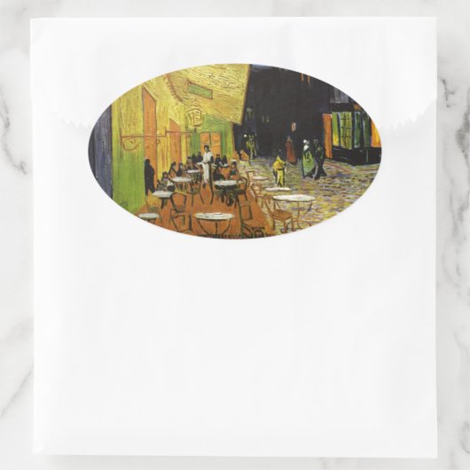 Van Gogh's Night Cafe Ovale Sticker (Tas)