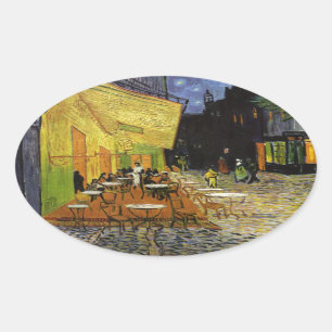 Van Gogh's Night Cafe Ovale Sticker