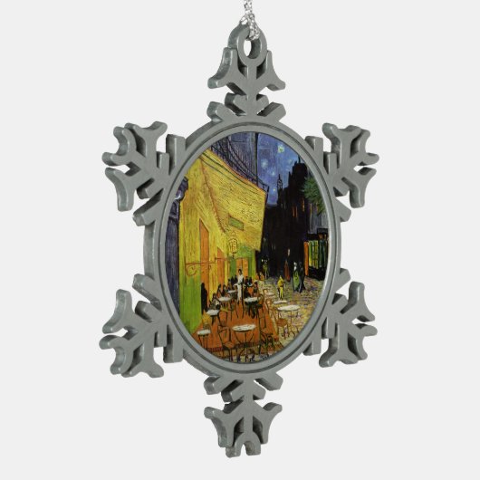 Van Gogh's Night Cafe Tin Sneeuwvlok Ornament (Links)