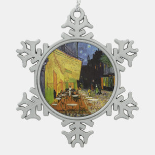 Van Gogh's Night Cafe Tin Sneeuwvlok Ornament