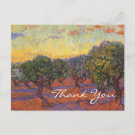 Van Gogh's Olive Grove, Oranje Sky Briefkaart (Voorkant)