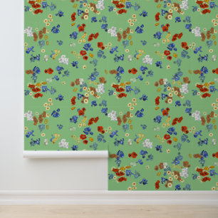 Van Gogh's Papaver en Iris Bloemen Salie Groen Behang