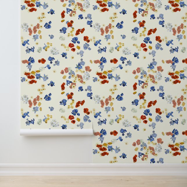 Van Gogh's Poppy en Iris Flowers Behang (Applicatie)