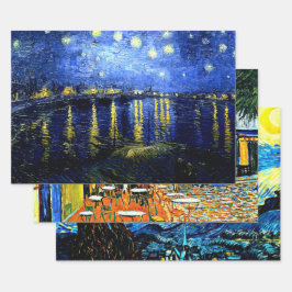 Van Gogh's populairste schilderijen die papier S Inpakpapier Vel