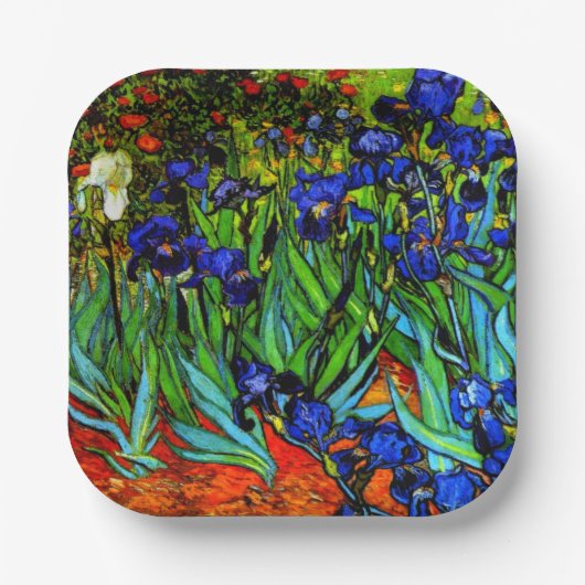 Van Gogh's schilderij, Irises Papieren Bordje (Voorkant)