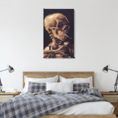 Van Gogh's skelet met brandende sigaretten Canvas Afdruk (Insitu (Slaapkamer))