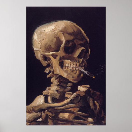 Van Gogh's Skeleton with Burning Cigarette Poster (Voorkant)
