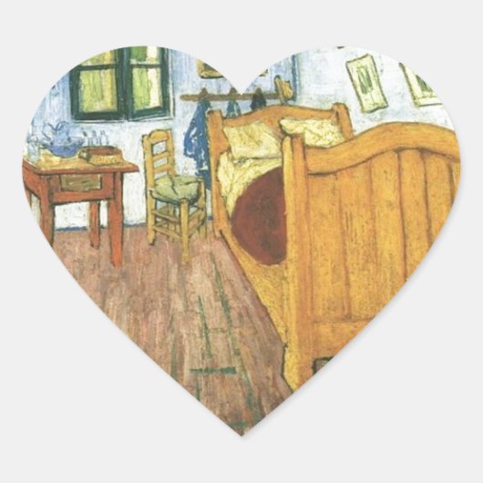 Van Gogh's slaapkamer in Arles Hart Sticker (Voorkant)