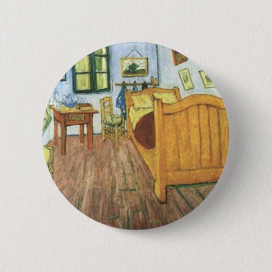 Van Gogh's slaapkamer in Arles Ronde Button 5,7 Cm (Voorkant)