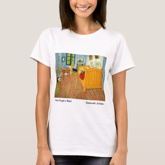 Van Gogh's slaapkamer (kunstkatten toegevoegd) T-shirt (Voorkant)
