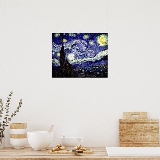 Van Gogh's Starry Night, 1889 Poster (Keuken)