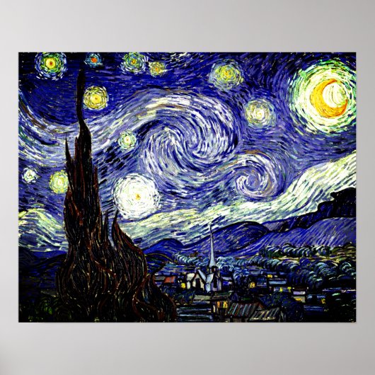 Van Gogh's Starry Night, 1889 Poster (Voorkant)