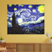 Van Gogh's Sterrennacht, 1889 Canvas Afdruk (Insitu (Woonkamer))