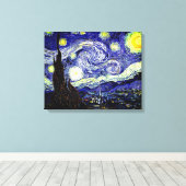 Van Gogh's Sterrennacht, 1889 Canvas Afdruk (Insitu (Houten vloer))