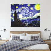 Van Gogh's Sterrennacht, 1889 Canvas Afdruk (Insitu (Slaapkamer))