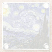 Van Gogh's Sterrennacht, 1889 Glazen Onderzetter (Achterkant)