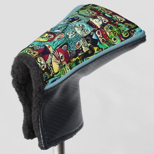 Van Gogh's Sterrennacht, 1889 Golf Head Hoesje Golfheadcover (3/4 voorkant)
