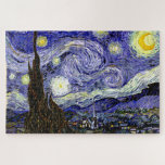 Van Gogh's Sterrennacht, 1889 Legpuzzel<br><div class="desc">Het schilderij, dat 's nachts als Van Gogh's magnum opus wordt gehuld, toont het uitzicht buiten zijn sanatorium-raam, hoewel het overdag uit het geheugen werd geverfd. Afbeelding is in het publieke domein. Contact opnemen met patronen en schilderijen en afbeeldingen voor speciale verzoeken. © Copyright 2020 P.D., Patronen & schilderijen &...</div>