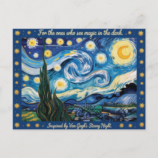 Van Goghs Sterrennacht Art Inspired Briefkaart (Voorkant)