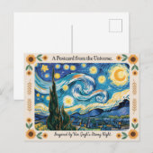 Van Goghs Sterrennacht Art Inspired Briefkaart (Voorkant / Achterkant)