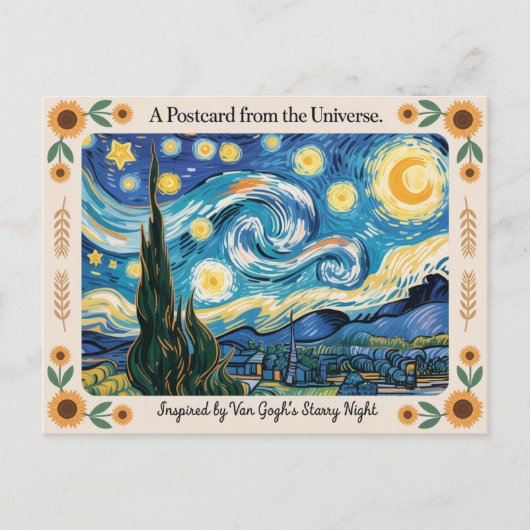 Van Goghs Sterrennacht Art Inspired Briefkaart (Voorkant)