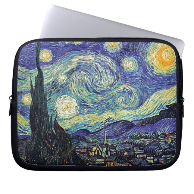 Van Gogh's Sterrennacht Laptop Sleeve (Voorkant)