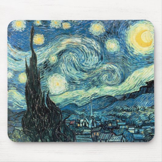 Van Gogh's "Sterrennacht" Mousepad Muismat (Voorkant)