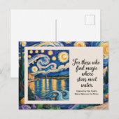 Van Goghs Sterrennacht over de Rhône inspireerde Briefkaart (Voorkant / Achterkant)