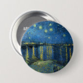 Van Gogh's Sterrennacht over de Rijn Ronde Button 7,6 Cm (Voorkant /achterkant)