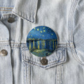 Van Gogh's Sterrennacht over de Rijn Ronde Button 7,6 Cm (In situ)