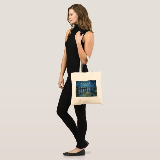 Van Gogh's Sterrennacht over de Rijn Tote Bag (Voorkant (model))