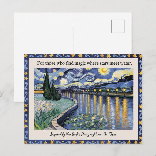 Van Goghs Sterrennacht Rhone Art Inspired Briefkaart (Voorkant / Achterkant)