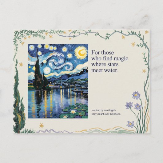 Van Goghs Sterrennacht Rhone Art Inspired Briefkaart (Voorkant)