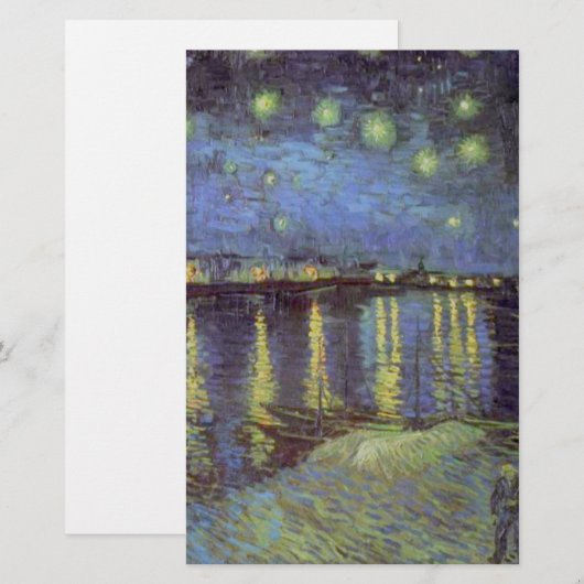 Van Gogh's Sterrennacht schilderen Briefpapier (Voorkant / Achterkant)