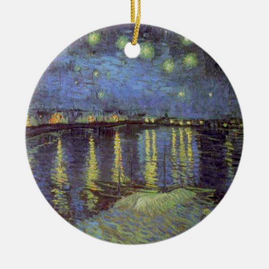 Van Gogh's Sterrennacht schilderen Keramisch Ornament (Voorkant)