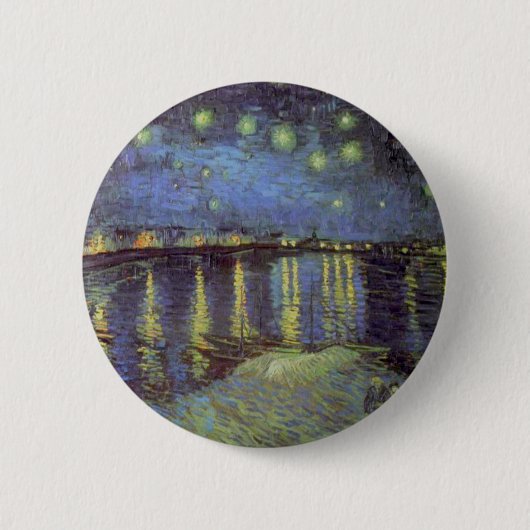 Van Gogh's Sterrennacht schilderen Ronde Button 5,7 Cm (Voorkant)