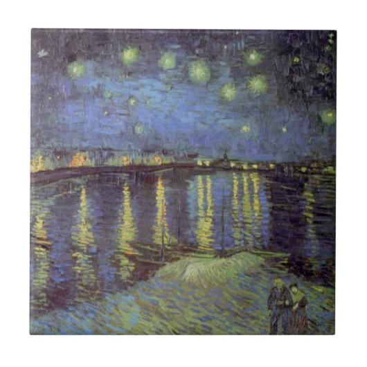 Van Gogh's Sterrennacht schilderen Tegeltje (Voorkant)