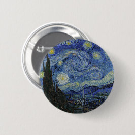 Van Goghs Sterrennacht: wervelwind van dromen Ronde Button 5,7 Cm