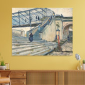 Van Gogh's The Trinquetaille Bridge, Arles (1888) Canvas Afdruk (Insitu (Woonkamer))